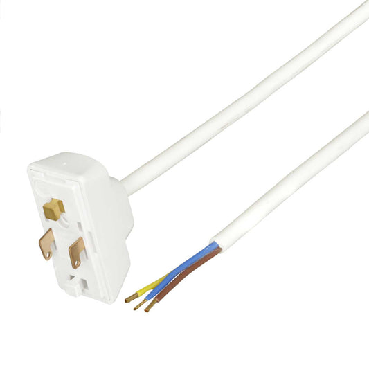 Hager Klik 6A 3 Pin Pre Wired Plug with 4m Cable White