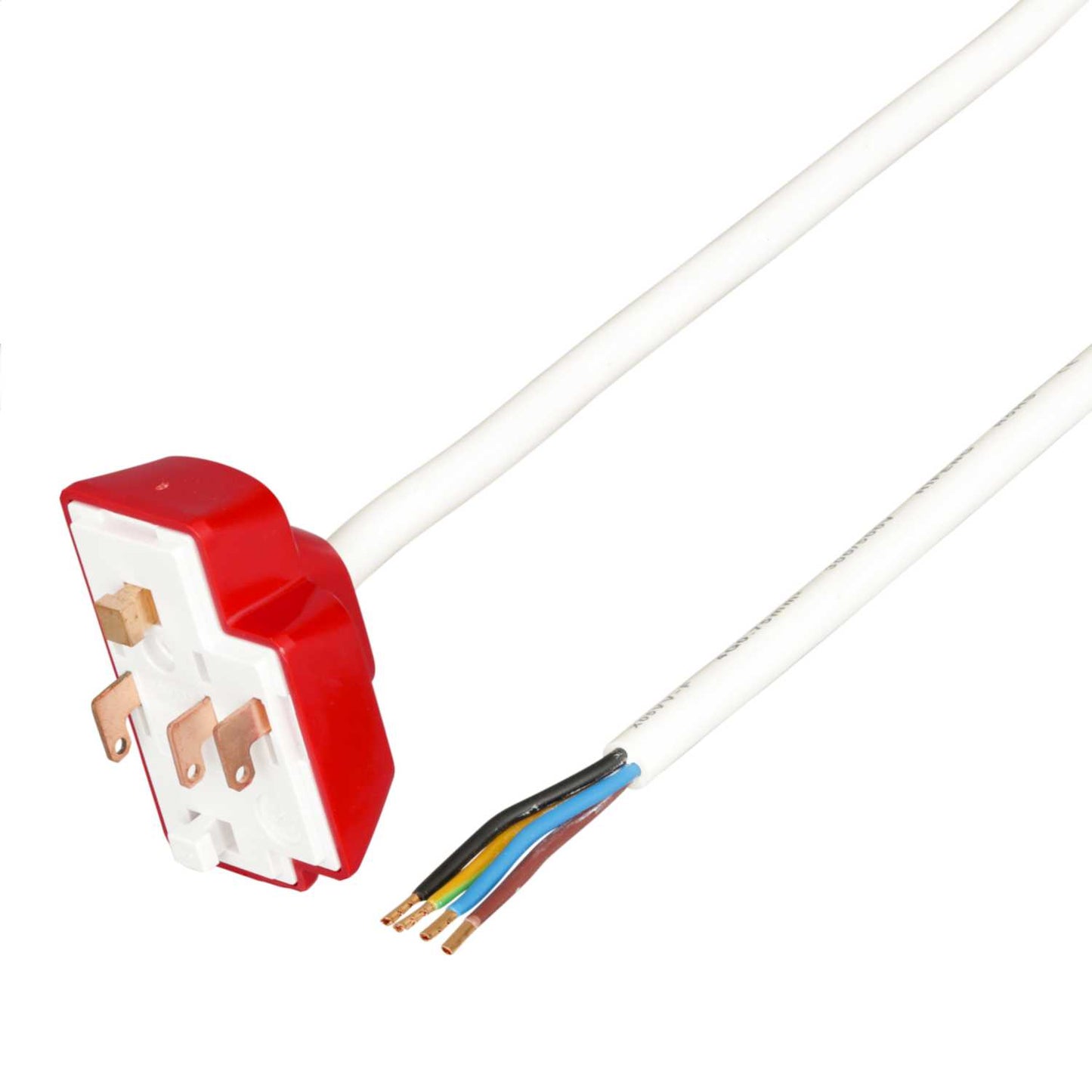 Hager Klik 6A 4 Pin Plug with Red Cover and 4m Cable