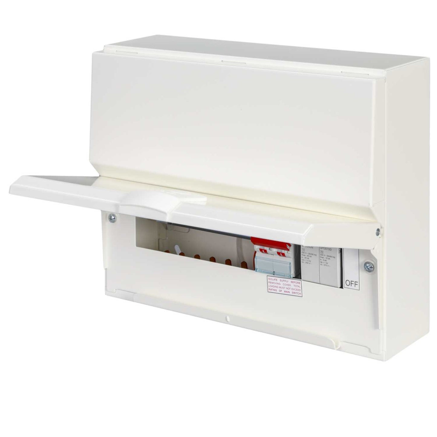 Hager 8 Way 100A Isolator Incomer Metal Clad Consumer Unit with Type 2 SPD