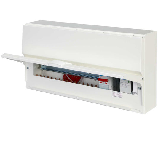 Hager 18 Way 100A Isolator Incomer Metal Clad Consumer Unit with Type 2 SPD
