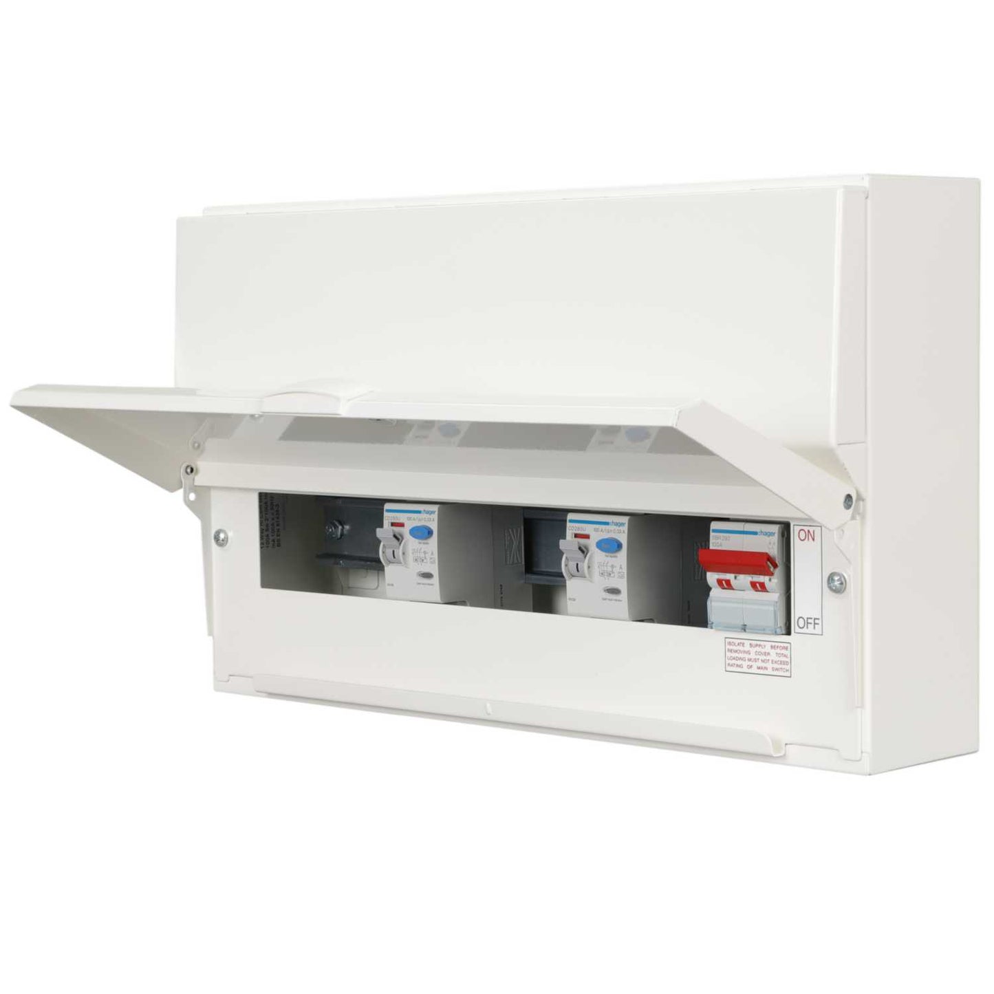 Hager 12 Way Dual 100A RCD High Integrity Metal Clad Consumer Unit