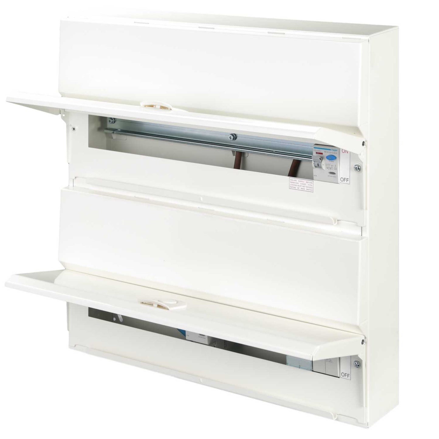 Hager 15 + 20 Dual 100A RCD High Integrity Metal Clad Consumer Unit with Type 2 SPD