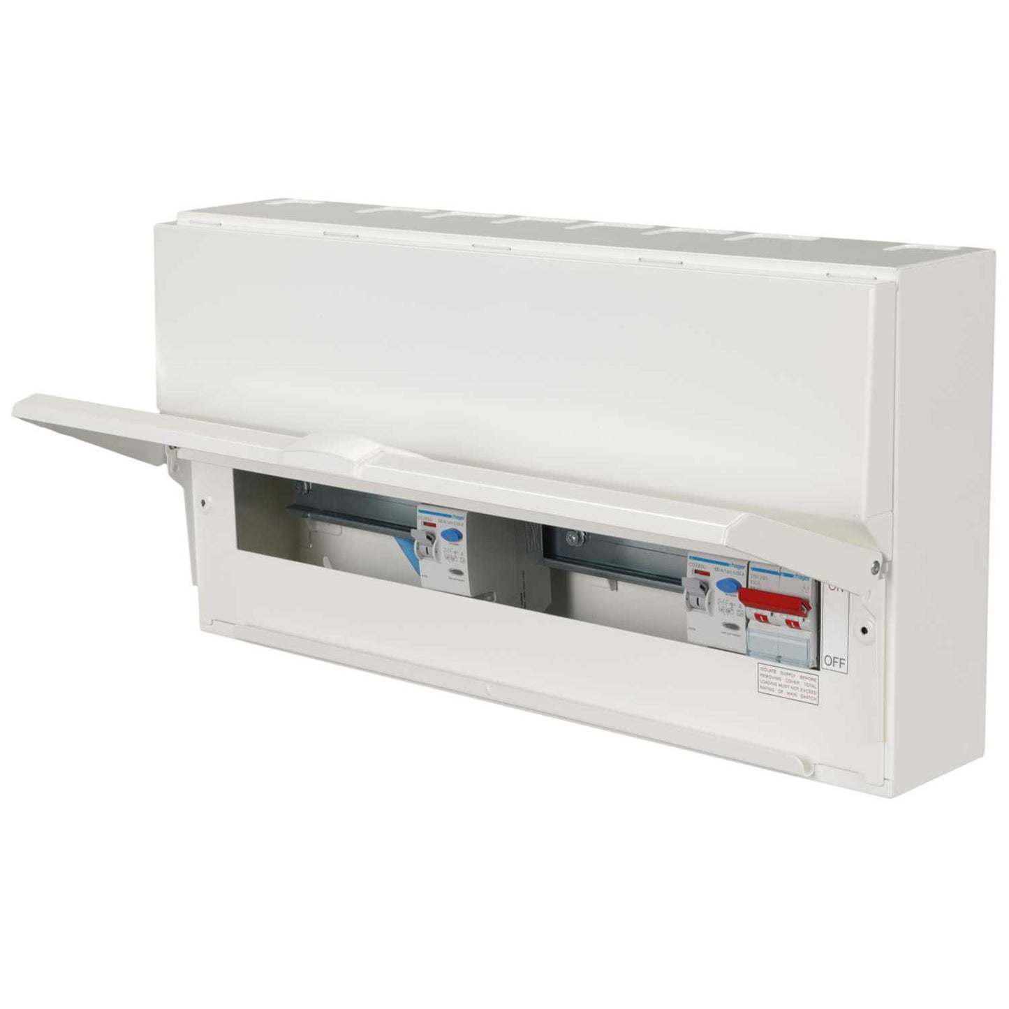 Hager 16 Way Dual 100A RCD Configurable Metal Clad Consumer Unit with Knockouts