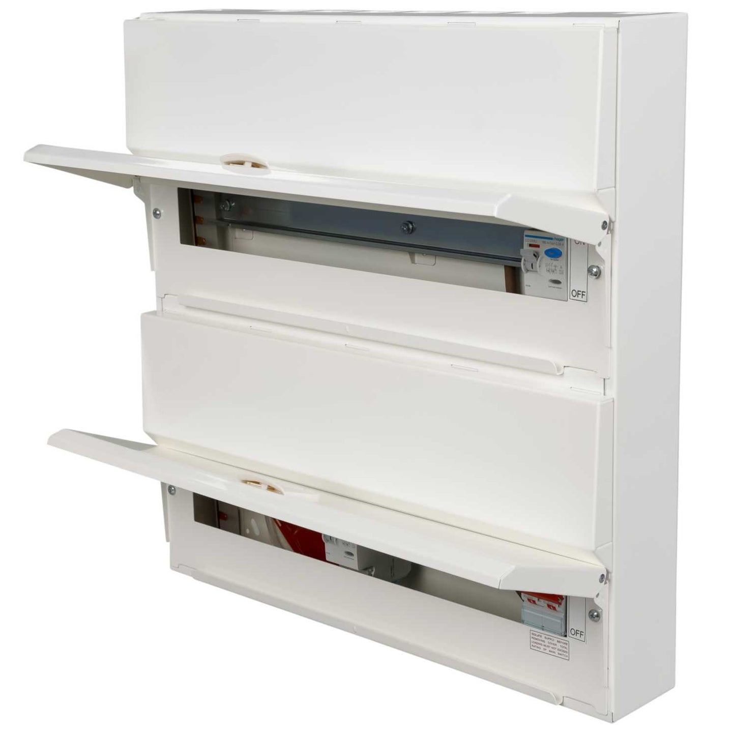 Hager 18 + 20 Dual Row Dual 100A RCD Metal Clad High Integrity Consumer Unit