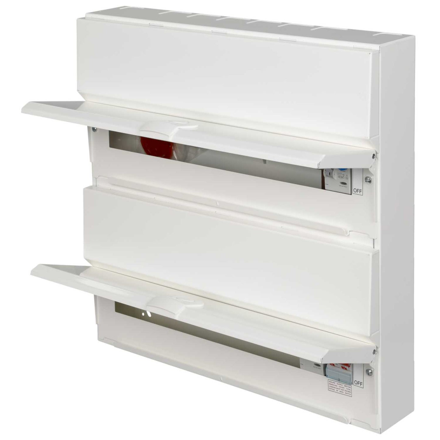 Hager 18 + 20 Dual Row Dual RCD Split Load Metal Clad Consumer Unit with Knockouts