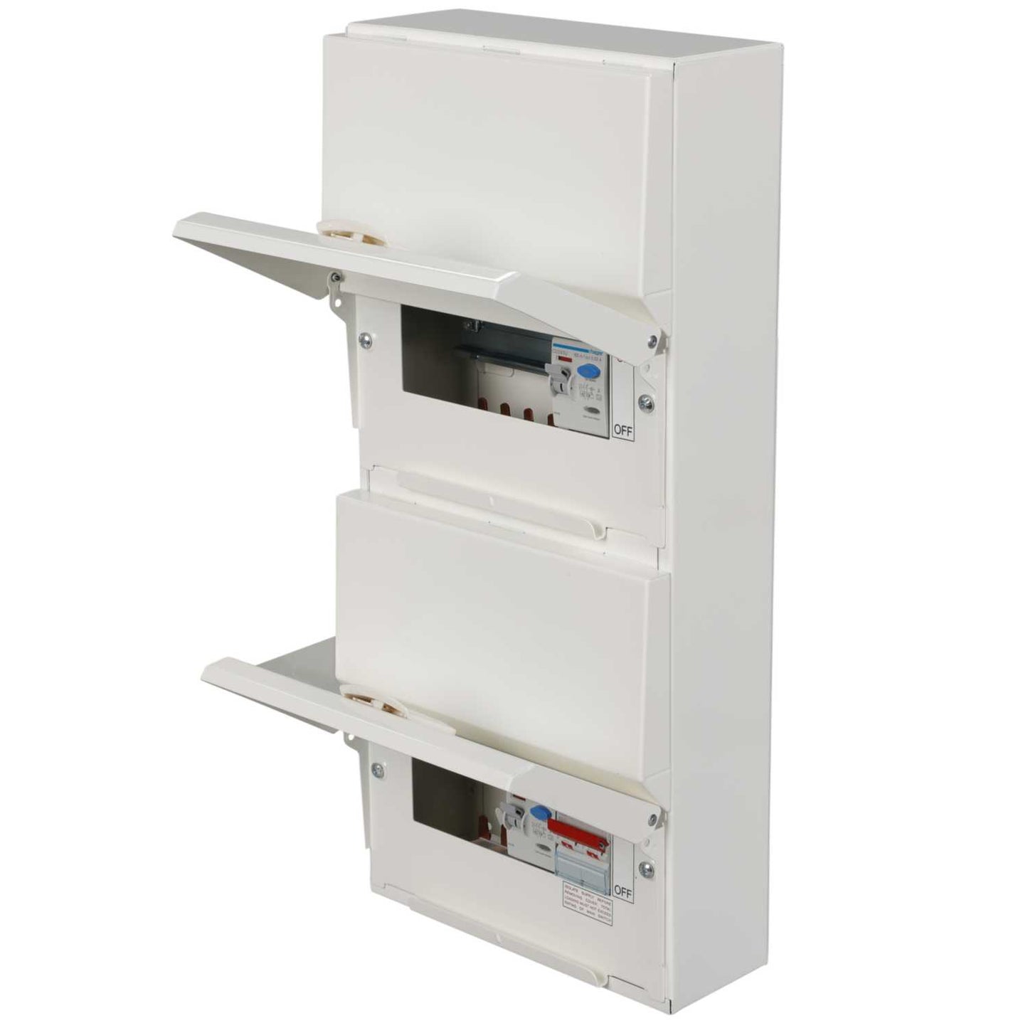 Hager 4 + 6 Dual Row Dual RCD Split Load Metal Clad Consumer Unit