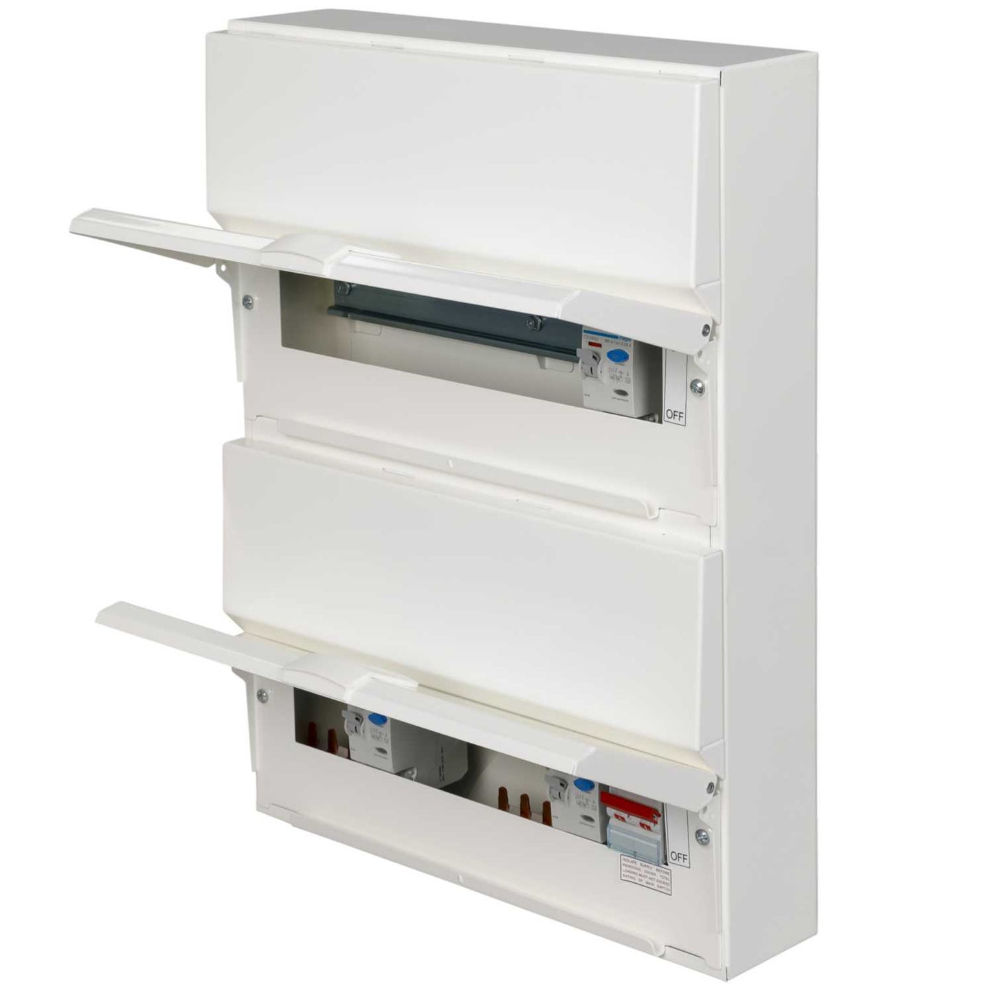 Hager 10 + 14 Twin / Multi Tariff Dual Row Metal Clad Consumer Unit