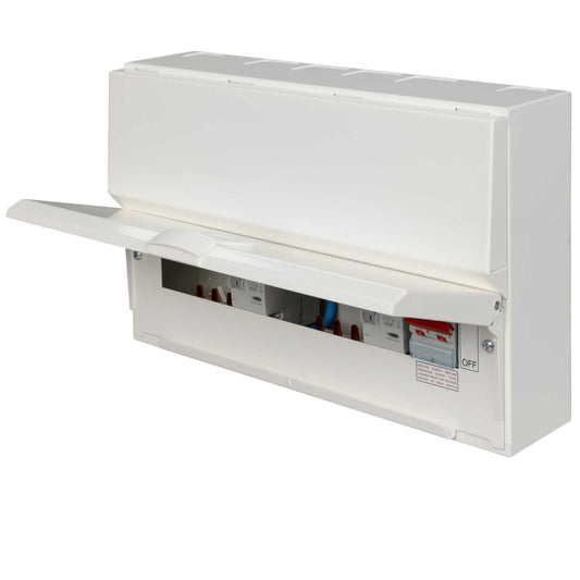 Hager 5 + 5 Dual 100A Type A RCD Metal Clad Consumer Unit with Knockouts
