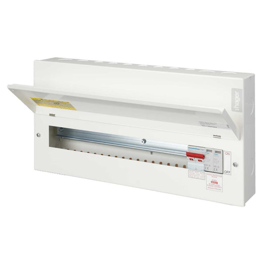 Hager 18 Way 100A Isolator Incomer Metal Clad Consumer Unit with Type 2 SPD
