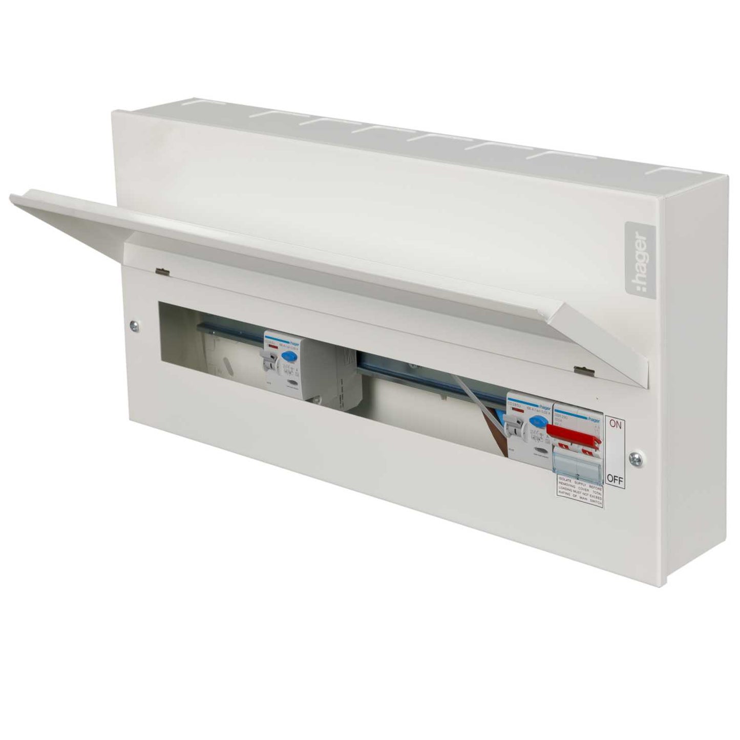 Hager 16 Way Dual 100A RCD Configurable Metal Clad Consumer Unit