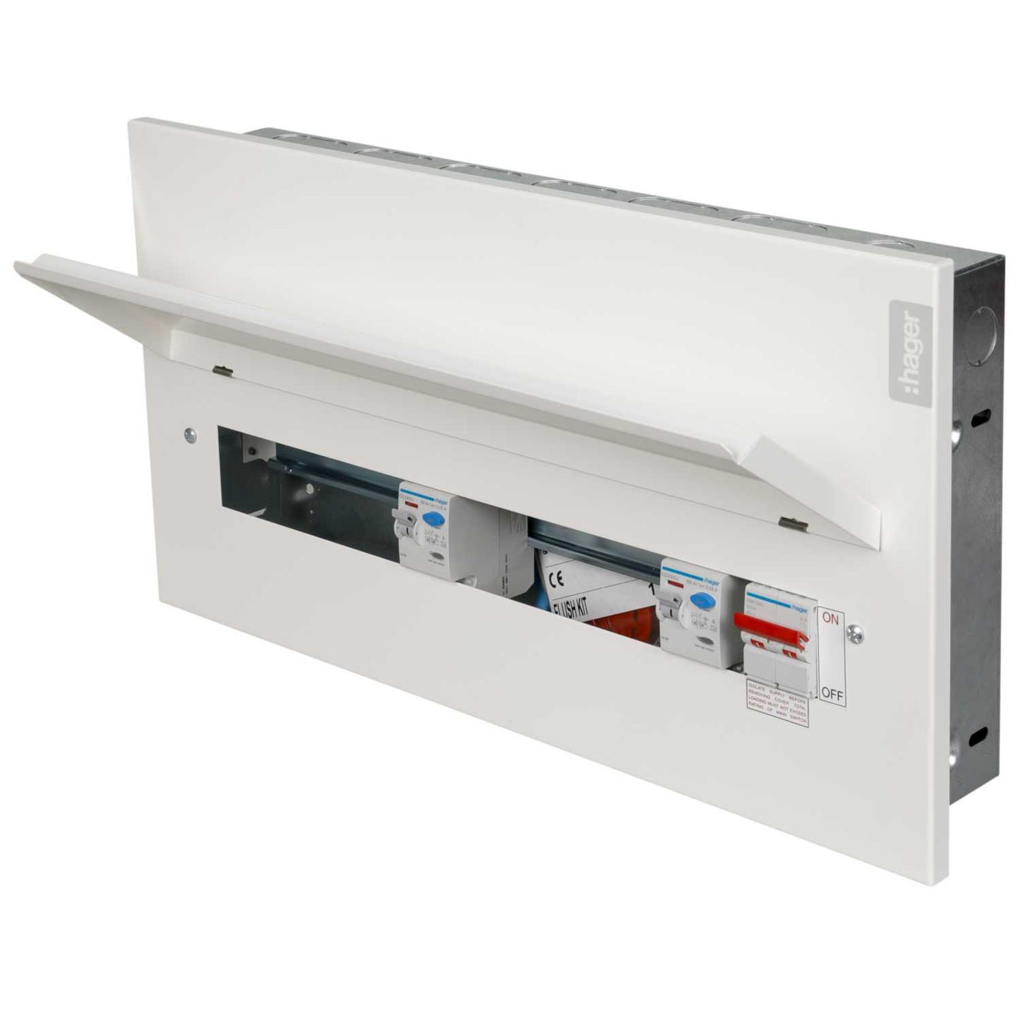 Hager 16 Way Dual RCD High Integrity Flush Metal Clad Consumer Unit