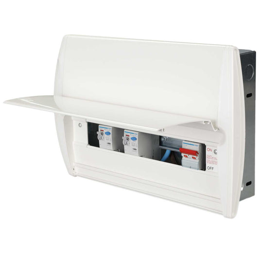 Hager 10 Way Dual 100A RCD High Integrity Flush Metal Clad Consumer Unit
