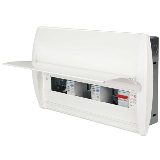 Hager 12 Way Dual 100A RCD Configurable Flush Metal Clad Consumer Unit