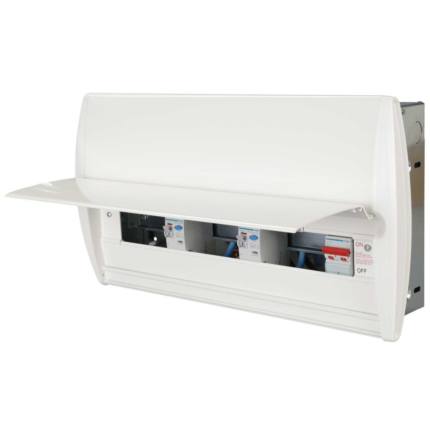 Hager 16 Way Dual 100A RCD High Integrity Flush Metal Clad Consumer Unit