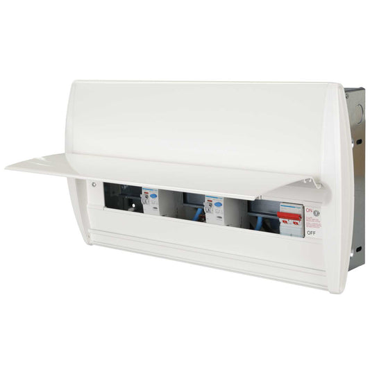 Hager 16 Way Dual 100A RCD High Integrity Flush Metal Clad Consumer Unit