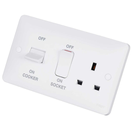 Hager Sollysta 45A Cooker Control Unit White