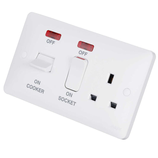 Hager Sollysta 45A Cooker Control Unit with Neon White