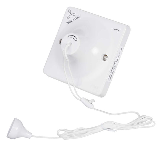 Hager Sollysta 10A Fan Isolator Ceiling Pull Switch White
