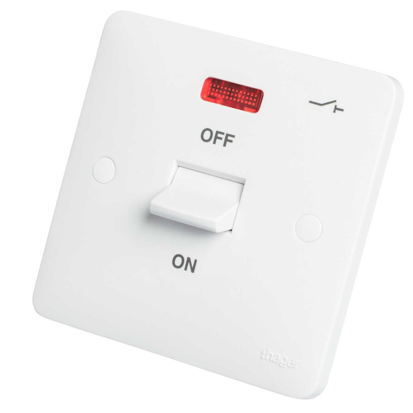 Hager Sollysta 50A DP 1 Gang Switch with Neon White