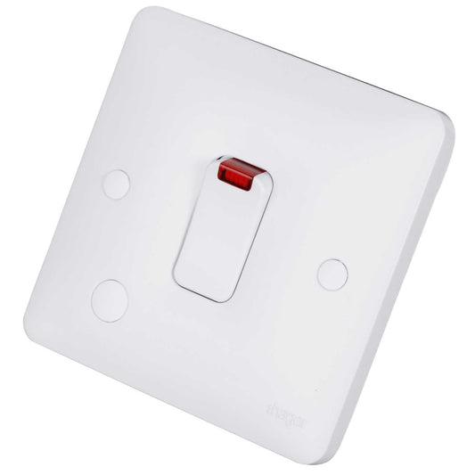 Hager Sollysta 20A DP Switch with Neon and Flex Outlet White