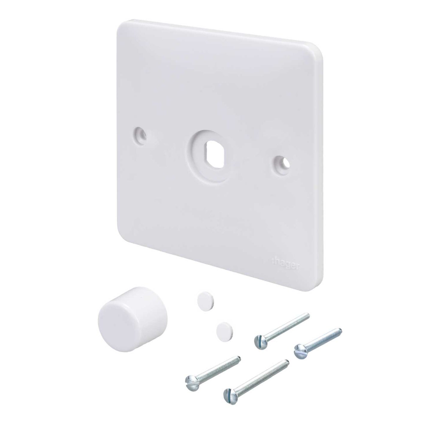 Hager Sollysta 1 Gang Rotary Dimmer Switch Plate Kit White