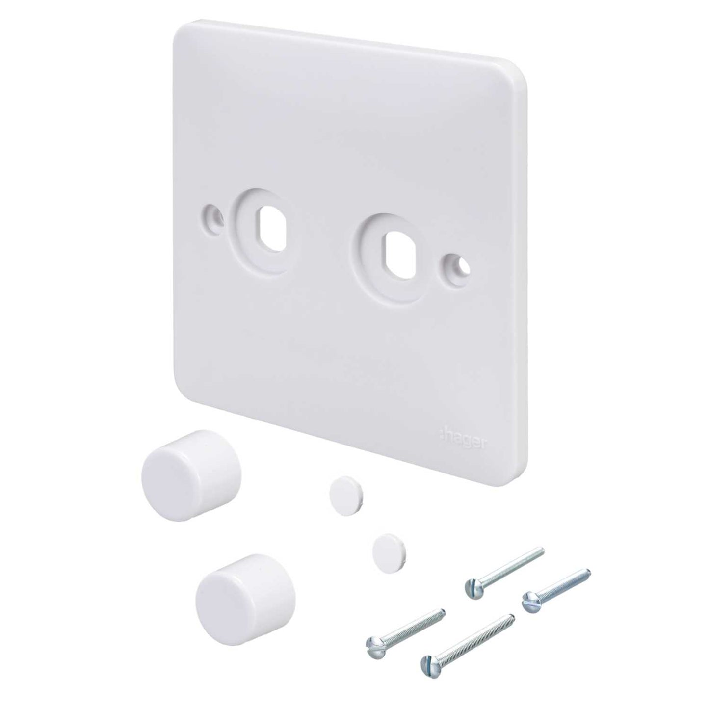 Hager Sollysta 2 Gang Rotary Dimmer Switch Plate Kit White