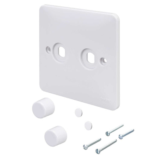 Hager Sollysta 2 Gang Rotary Dimmer Switch Plate Kit White