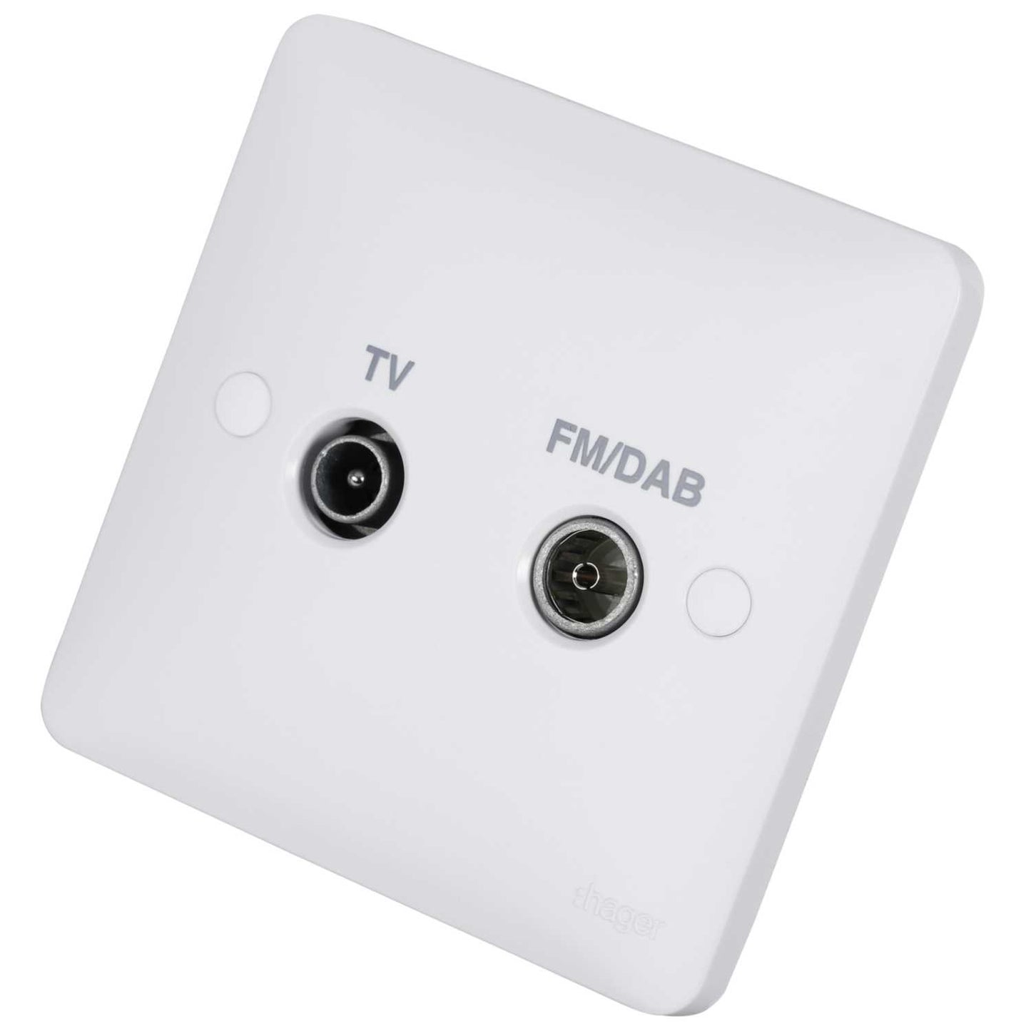 Hager Sollysta 1 Gang Coaxial and FM / DAB Socket White