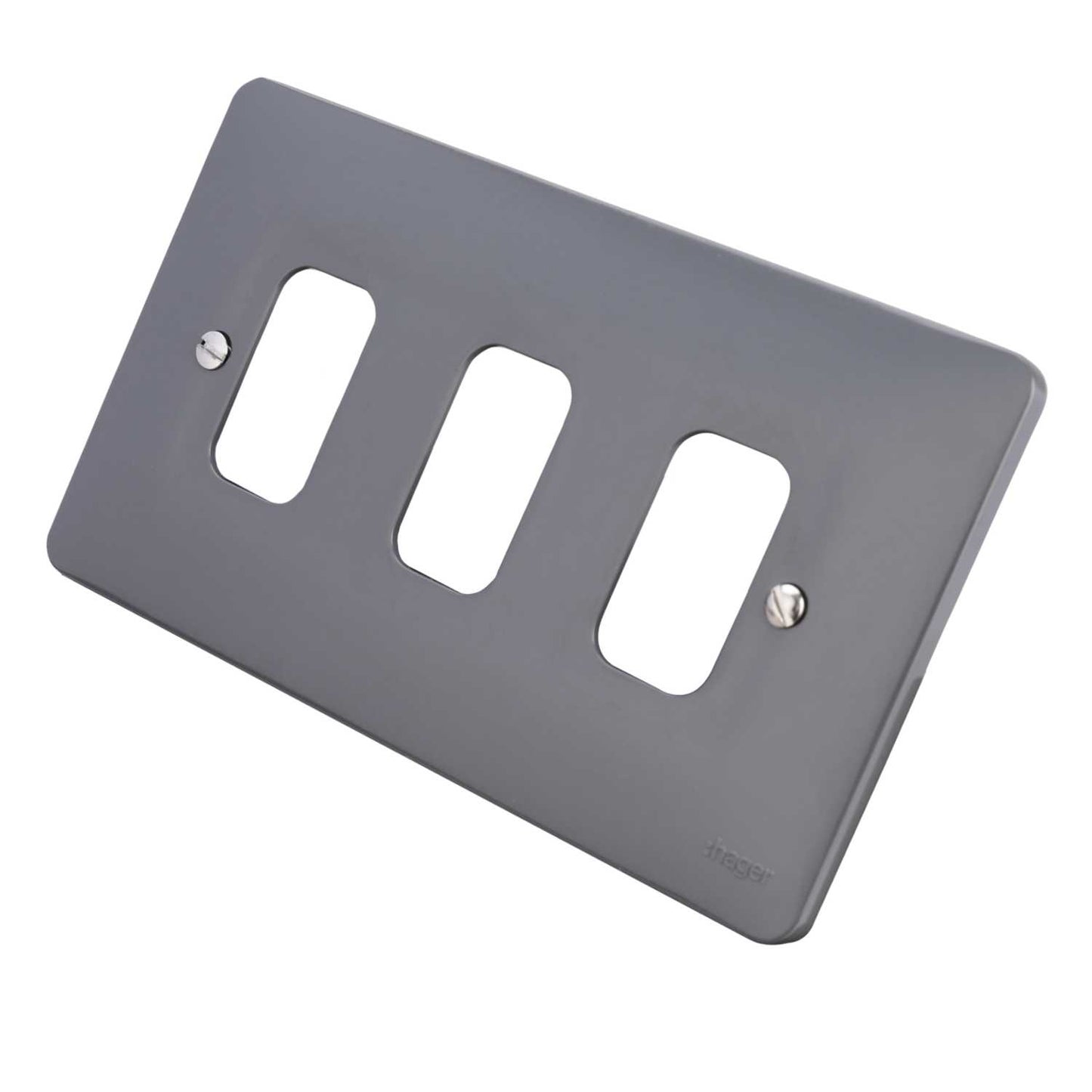 Hager Sollysta 3 Gang Grid Plate Part M Grey