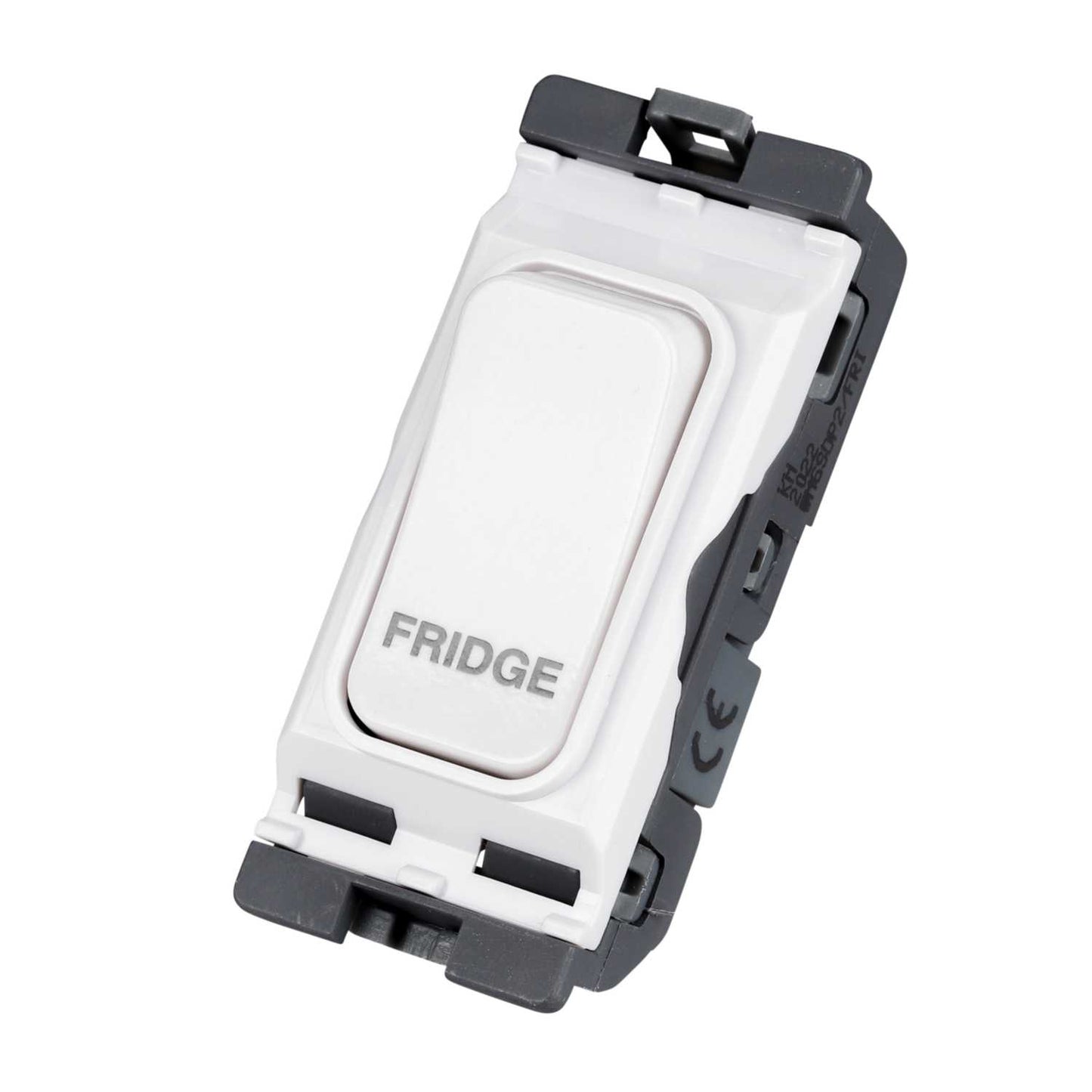Hager Sollysta 20A Double Pole Grid Switch marked Fridge