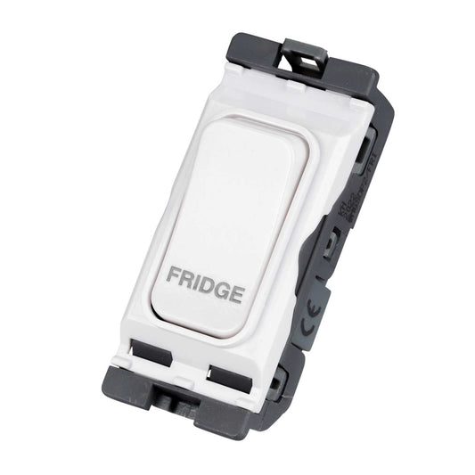 Hager Sollysta 20A Double Pole Grid Switch marked Fridge