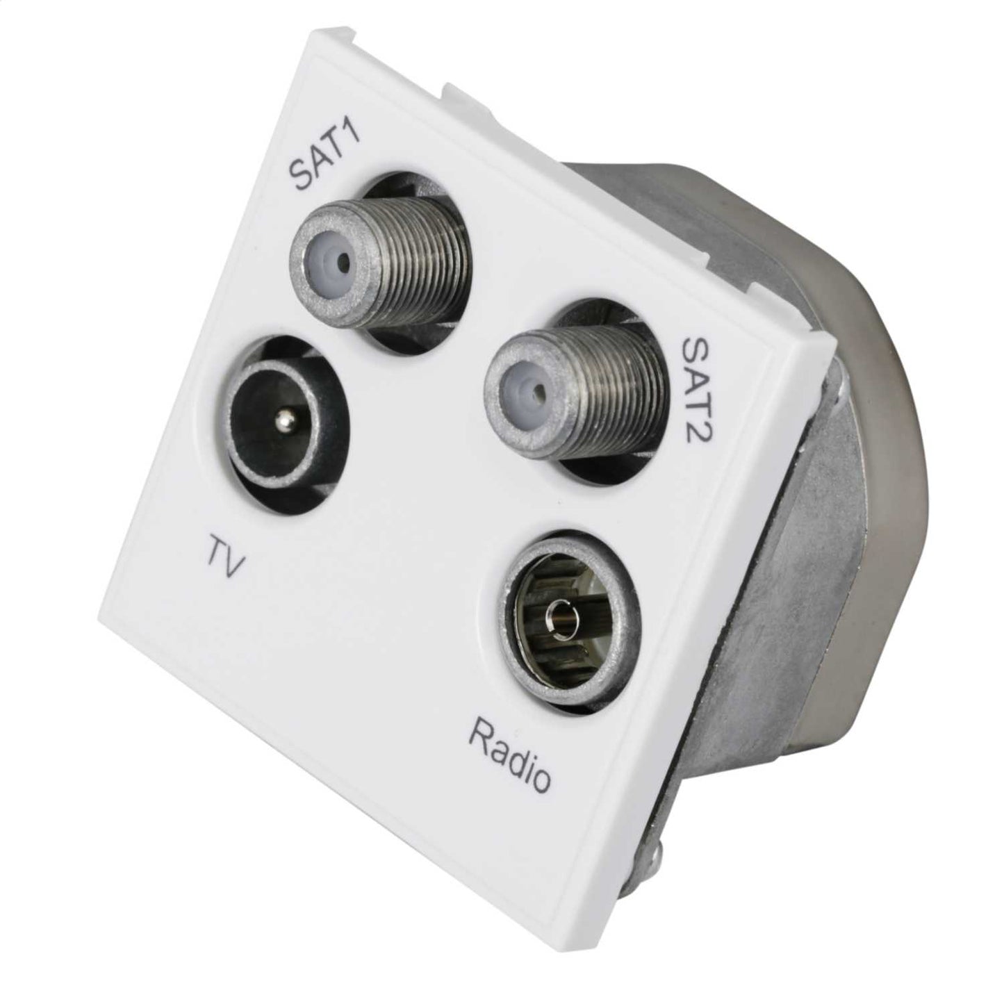 Hager Sollysta Quadplexer 1 x TV, 1 x Satellite, 1 x FM and Return Euro Module White