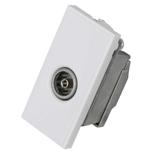 Hager Sollysta Female TV Outlet Euro Module White