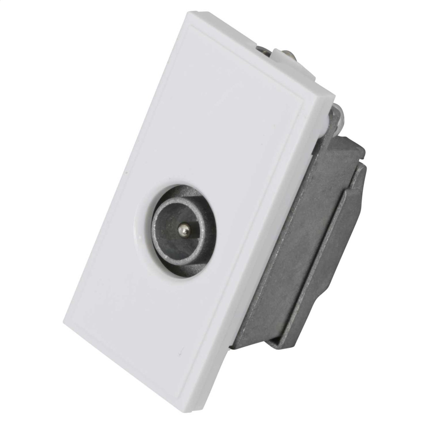 Hager Sollysta Male TV Outlet Euro Module White