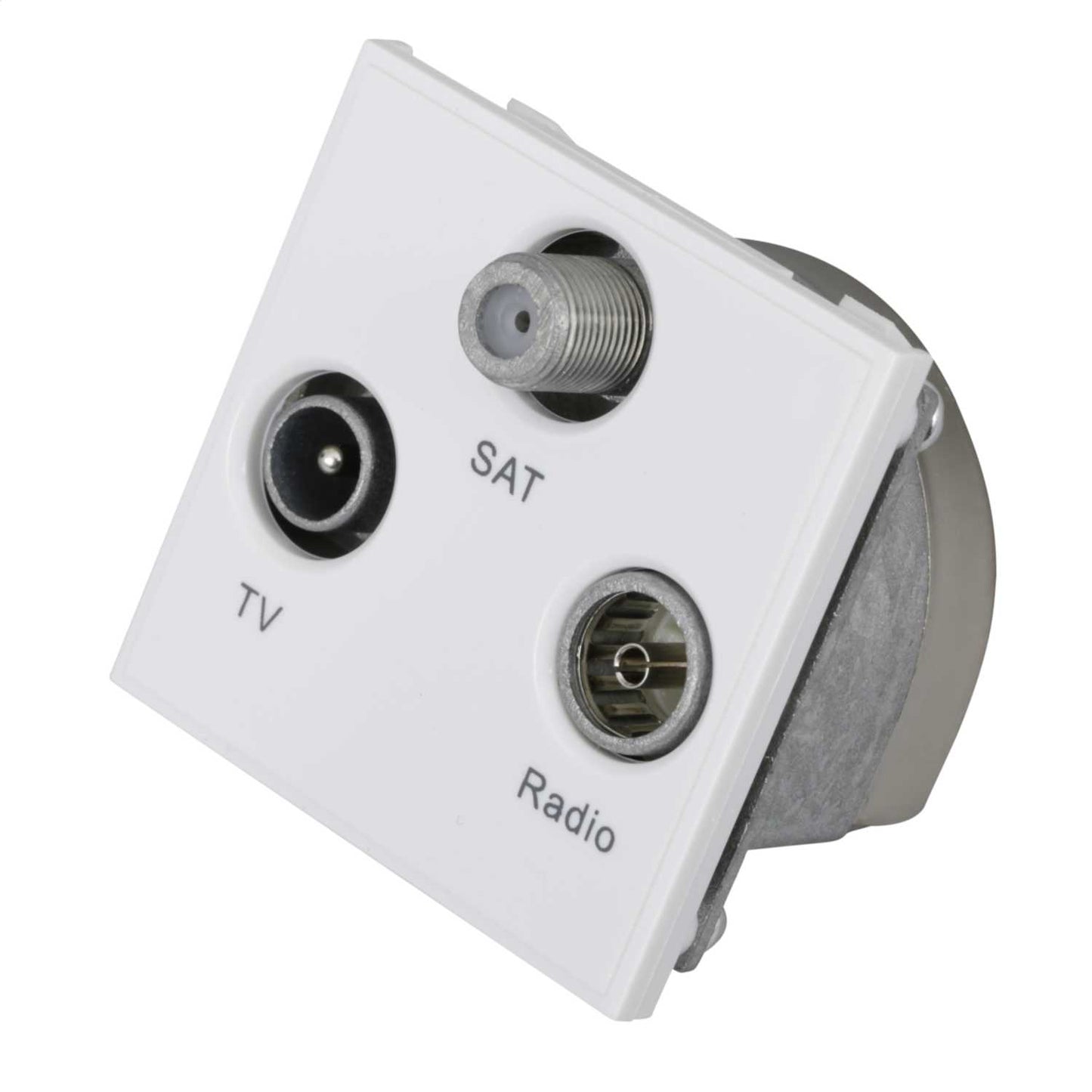 Hager Sollysta Triplexer 1 x TV, 1 x Satellite, 1 x FM Euro Module White