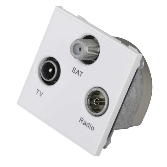 Hager Sollysta Triplexer 1 x TV, 1 x Satellite, 1 x FM Euro Module White