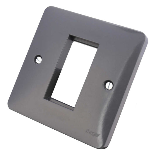Hager Sollysta 1 Gang 1 Euro Module Front Plate Part M Grey