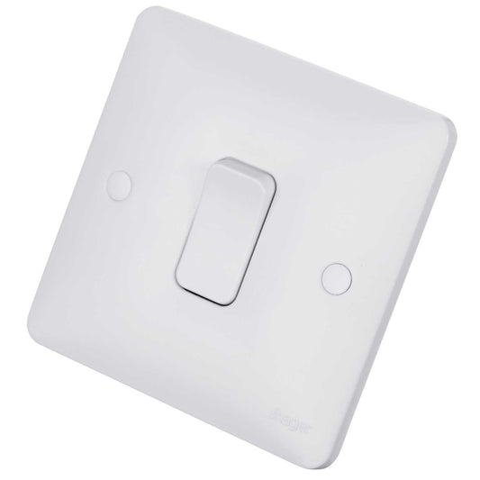 Hager Sollysta 10A 1 Gang 2 Way Light Switch White