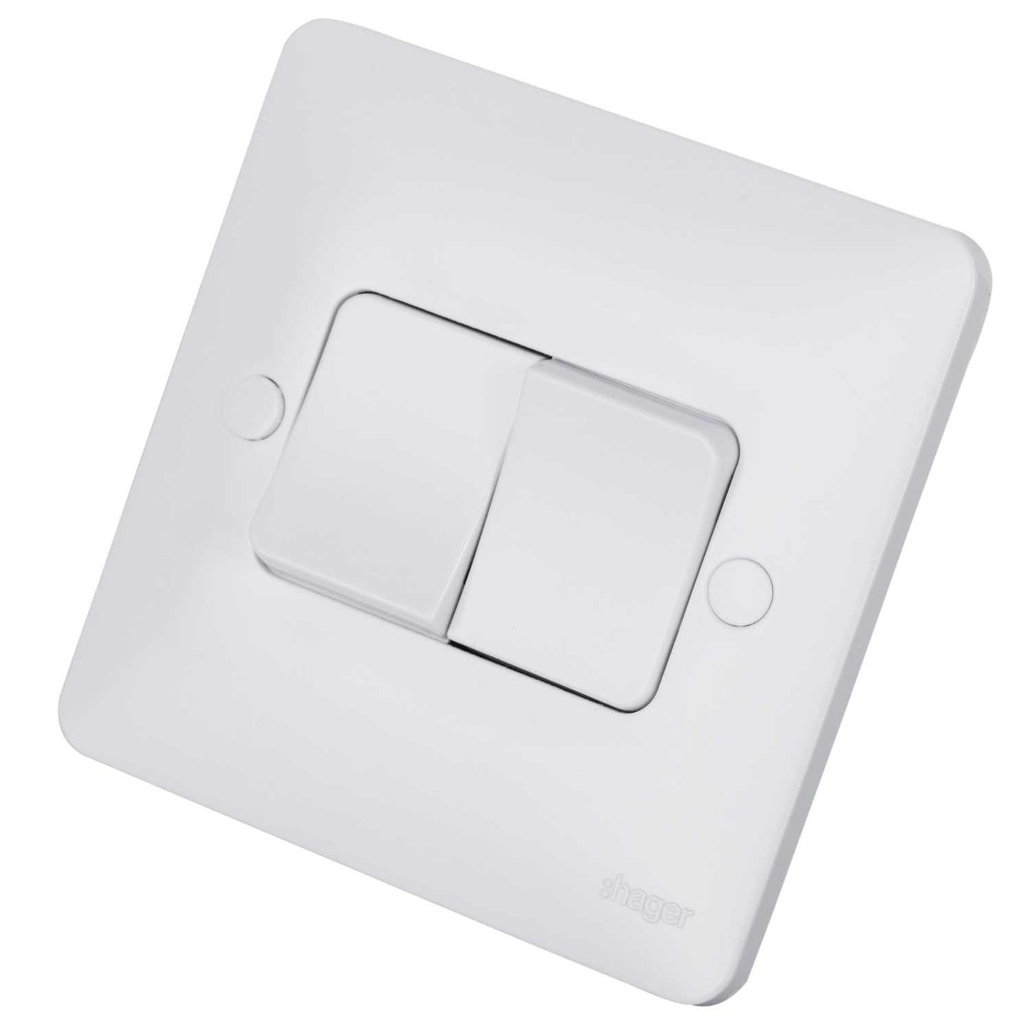 Hager Sollysta 10A 2 Gang 2 Way Light Switch Wide Rocker White