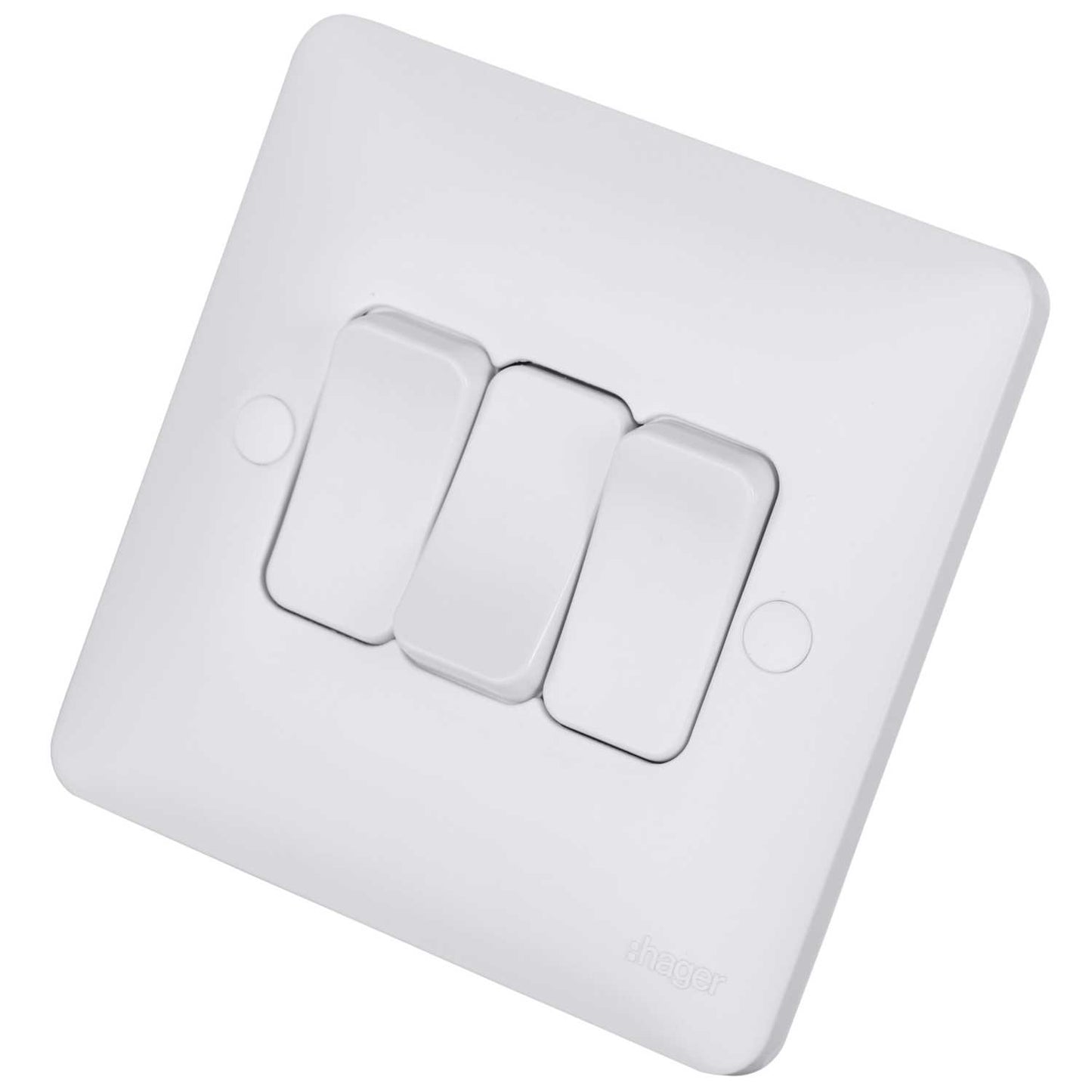 Hager Sollysta 10A 3 Gang 2 Way Light Switch White