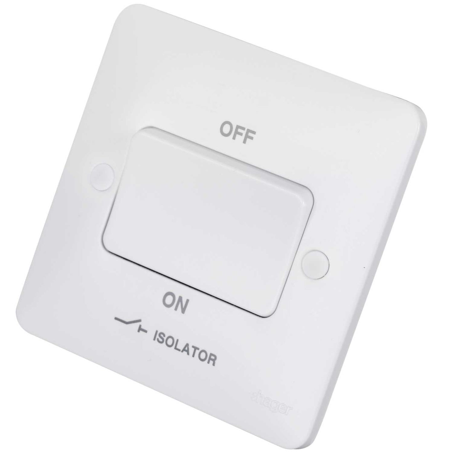 Hager Sollysta 10A Triple Pole Fan Isolator Switch White