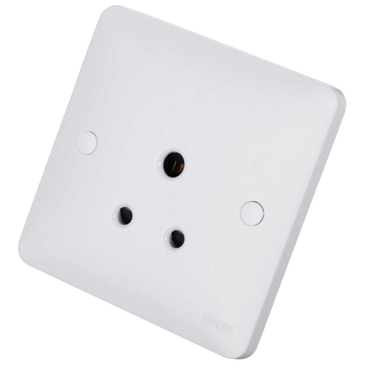 Hager Sollysta 5A 1 Gang Unswitched Socket White