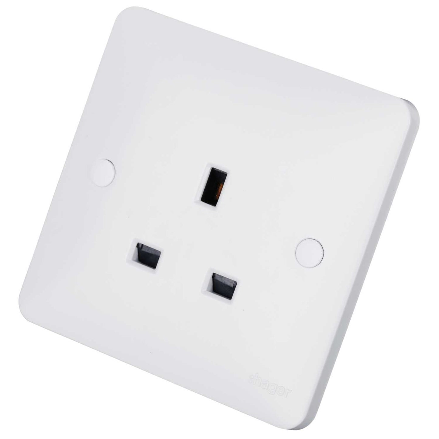 Hager Sollysta 13A 1 Gang Unswitched Socket White