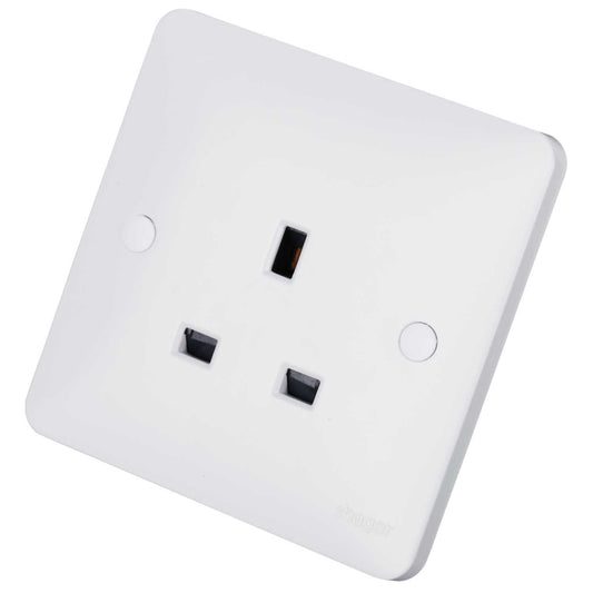 Hager Sollysta 13A 1 Gang Unswitched Socket White