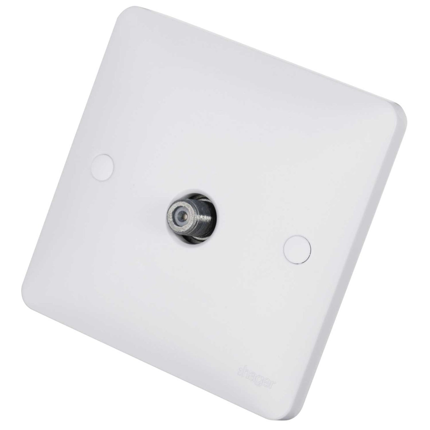 Hager Sollysta 1 Gang F Type Screened Satellite Socket White