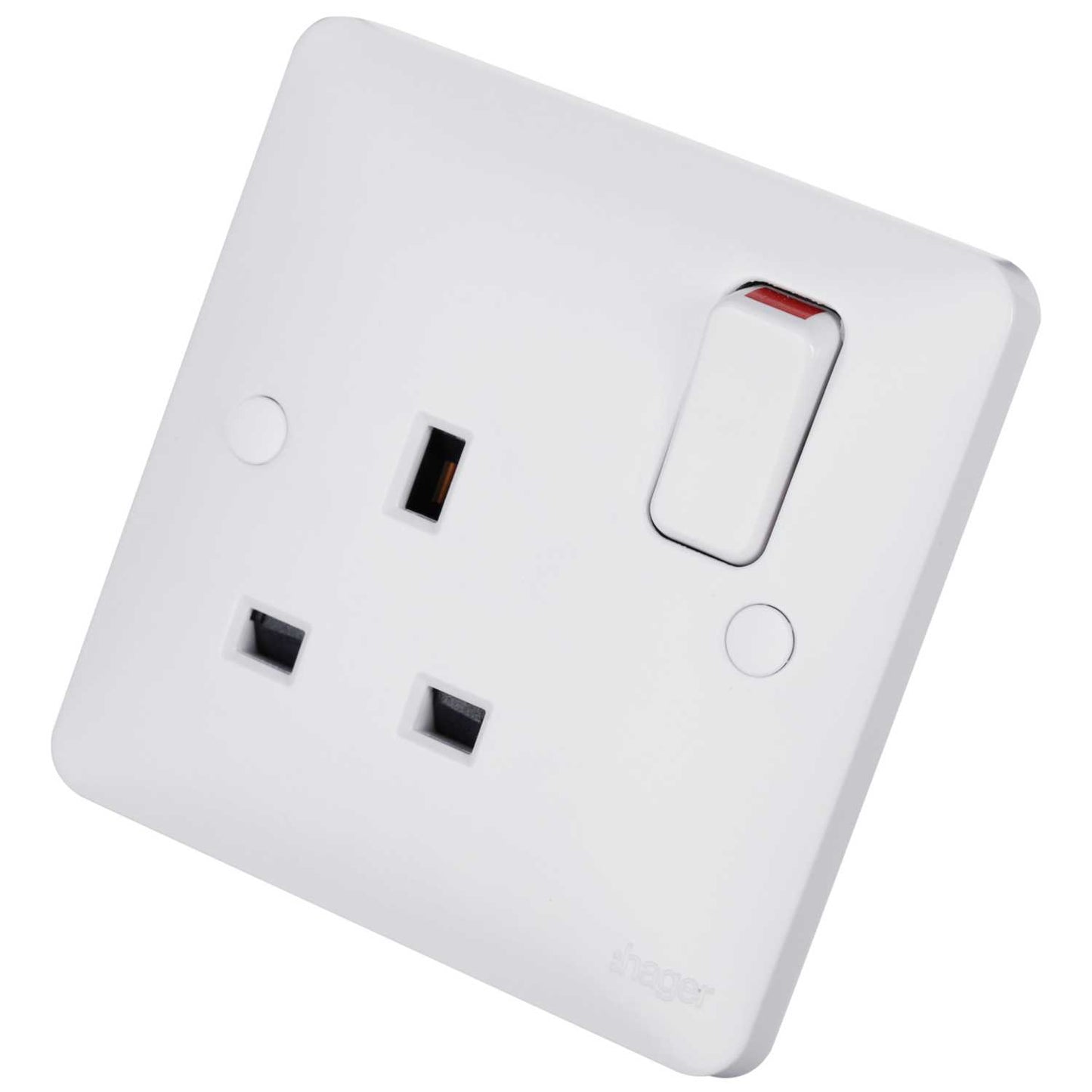 Hager Sollysta 13A DP 1 Gang Switched Socket White