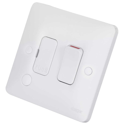 Hager Sollysta 13A DP Switched Fused Spur with Flex Outlet White