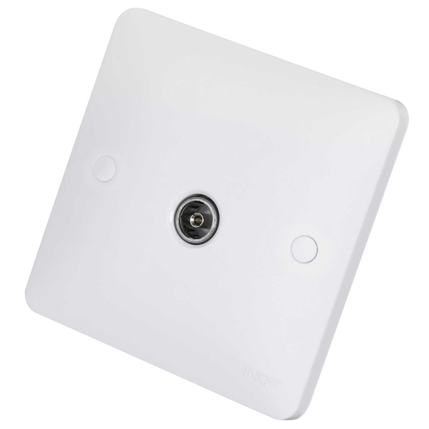 Hager Sollysta 1 Gang Coaxial TV Socket Female White