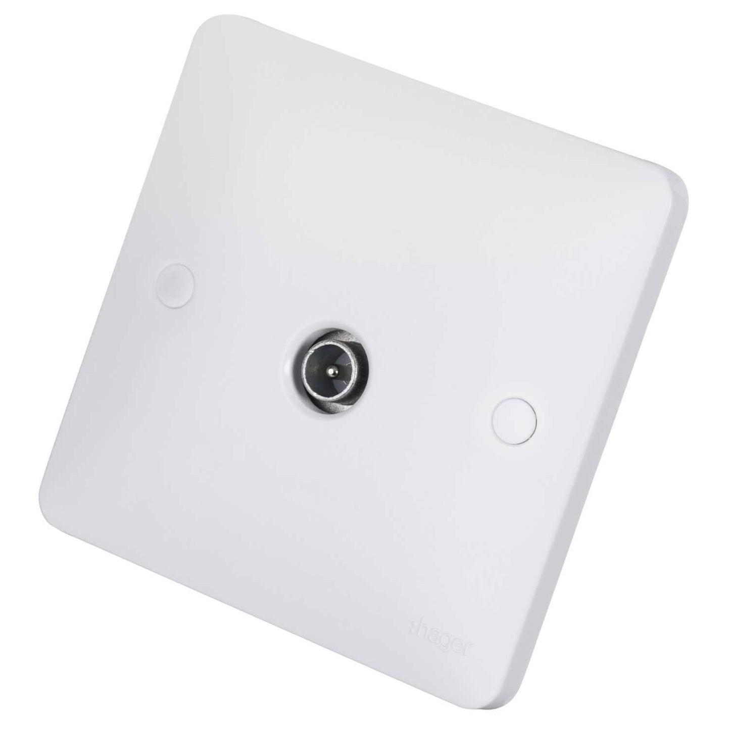 Hager Sollysta 1 Gang Coaxial TV Socket Male White