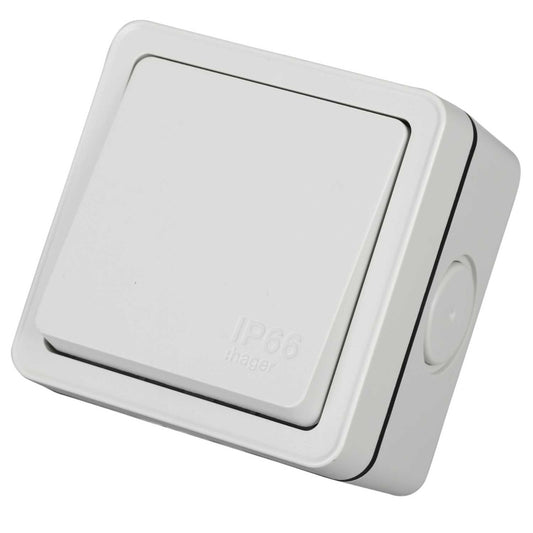 Hager Sollysta 20A DP 1 Gang Switch IP66 Grey